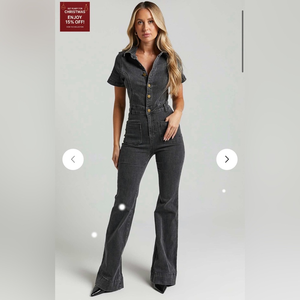 Women's Black Denim Jumpsuit